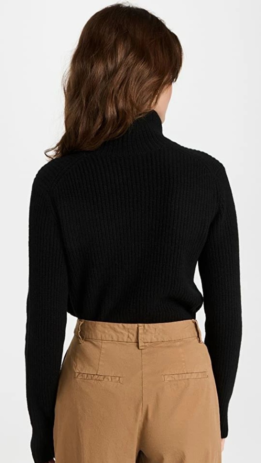 Turtle & Mock Necks * | Best Deal Vince Shaker Rib Cashmere Turtleneck Black