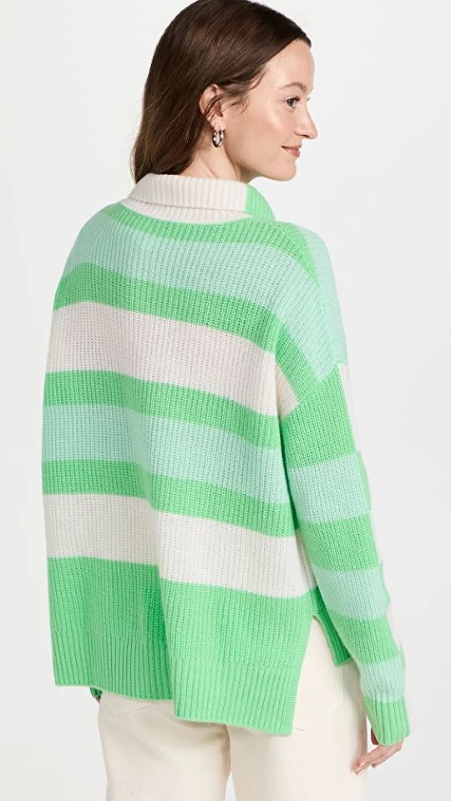 Turtle & Mock Necks * | Promo Solid & Striped The Adriana Half Zip Sweater Seafoam