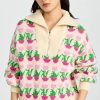 Turtle & Mock Necks * | Best Pirce Kitri Lorna Flower Pot Zip Up Sweater