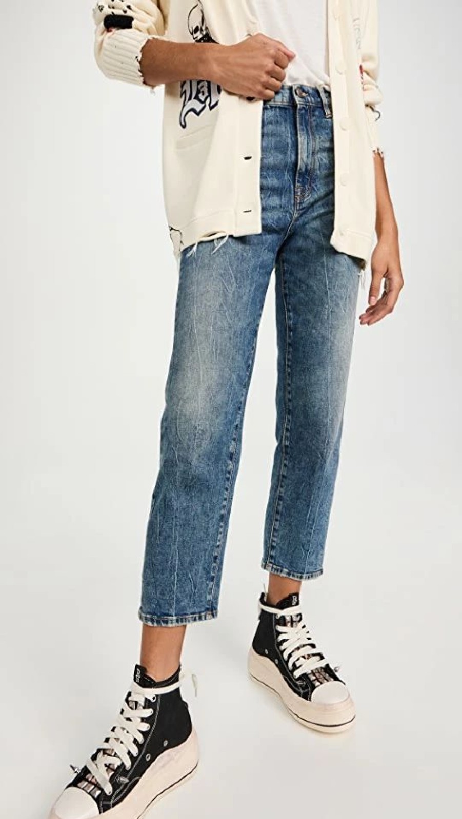 Distressed Jeans * | Budget R13 Shelley Slim Jeans Kelly Stretch