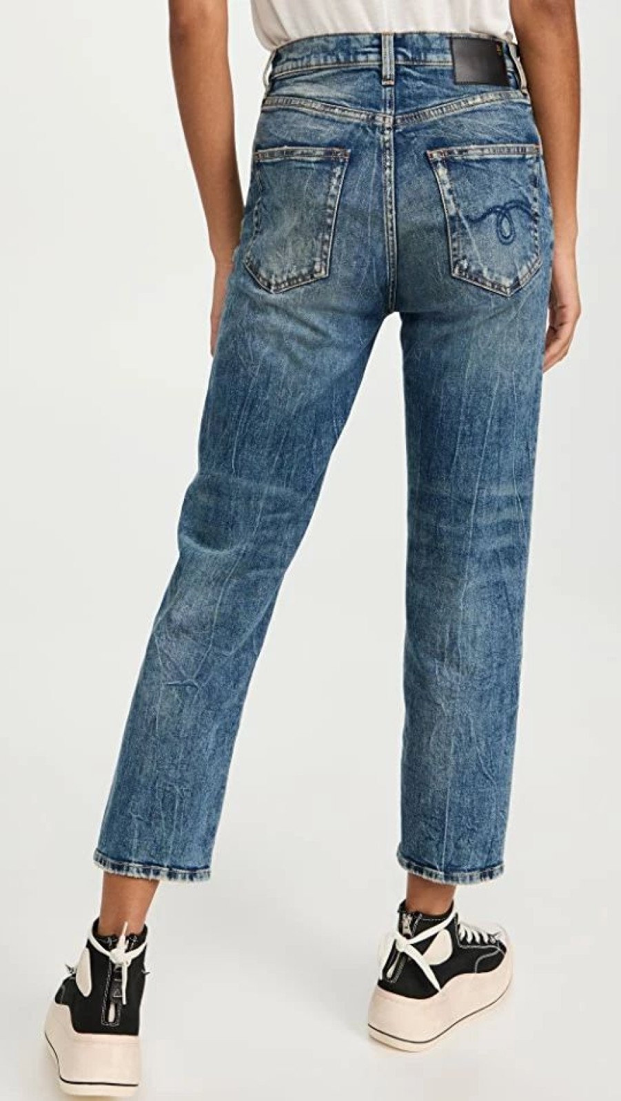 Distressed Jeans * | Budget R13 Shelley Slim Jeans Kelly Stretch