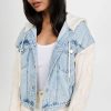 Jean Jackets * | Best Deal Blanknyc Blooming Denim Sweater Jacket