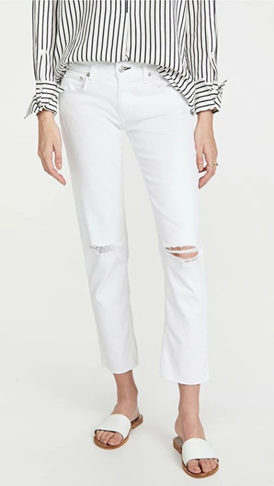 Distressed Jeans * | Deals Rag & Bone Ankle Dre Jean White