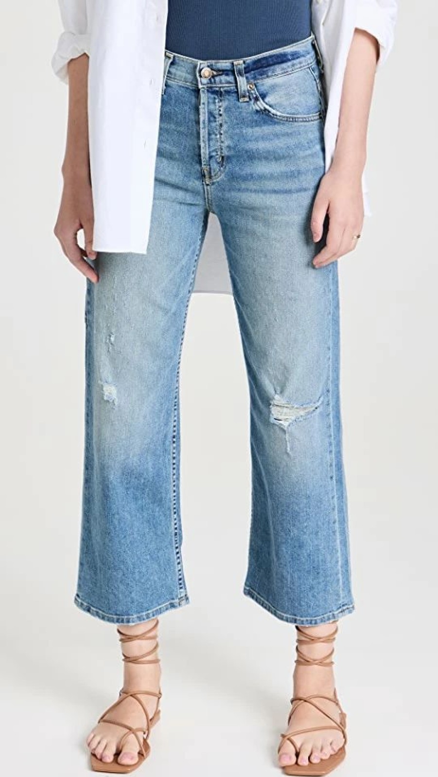 Distressed Jeans * | Brand New Nili Lotan Violette Jeans Faded Wash