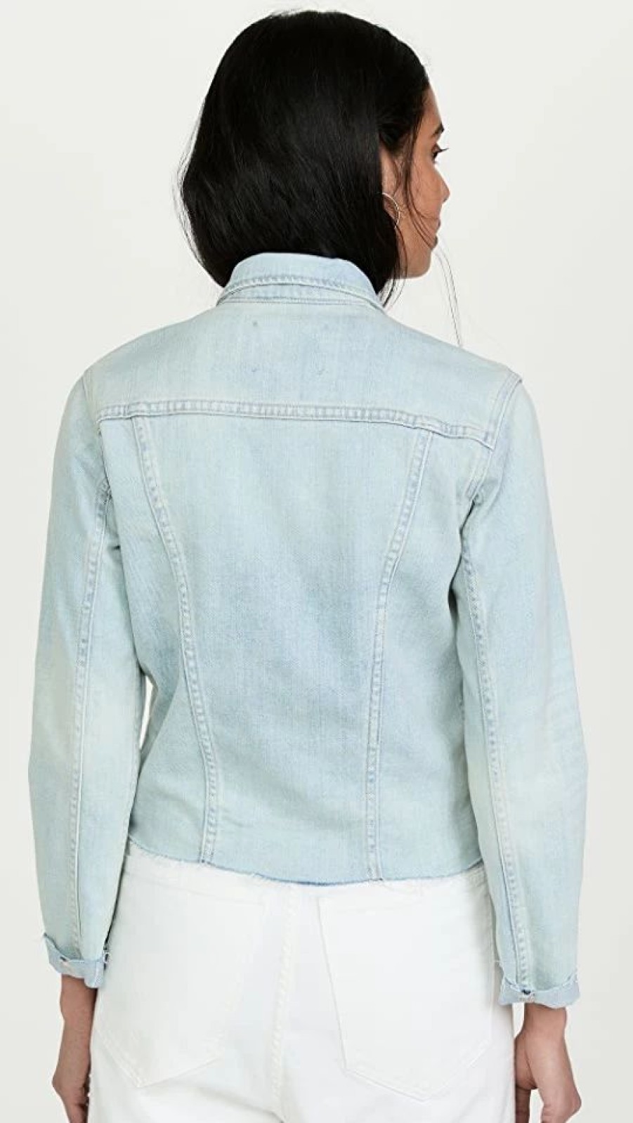 Jean Jackets * | New L'Agence Janelle Slim Raw Edge Jacket Indio