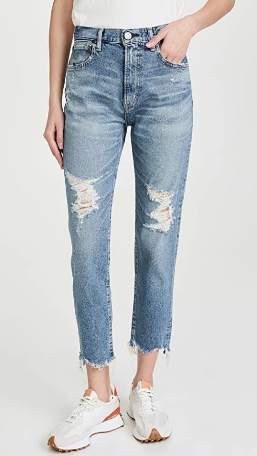 Distressed Jeans * | Promo Moussy Vintage Mv Carter Friend Jeans Blue