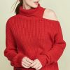 Turtle & Mock Necks * | Promo Astr The Label Sepulveda Sweater Cherry Red