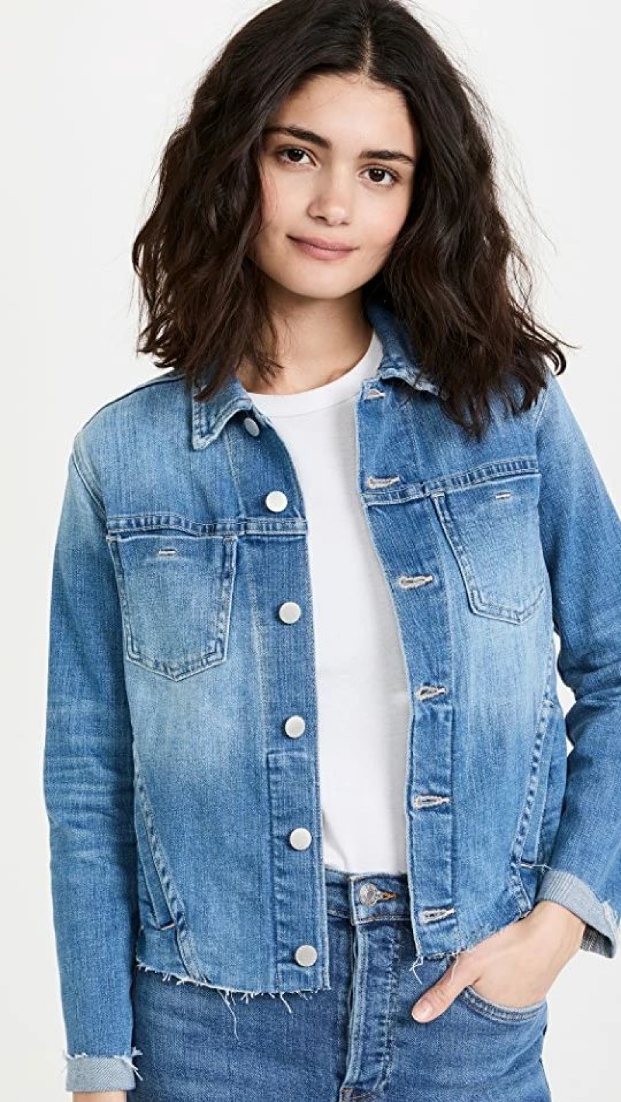 Jean Jackets * | Wholesale L'Agence Janelle Slim Raw Jacket Brisbane