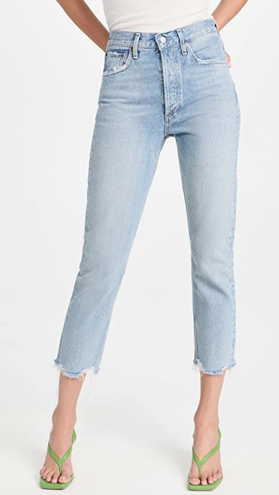 Distressed Jeans * | Wholesale Agolde Riley Crop Jeans Curio