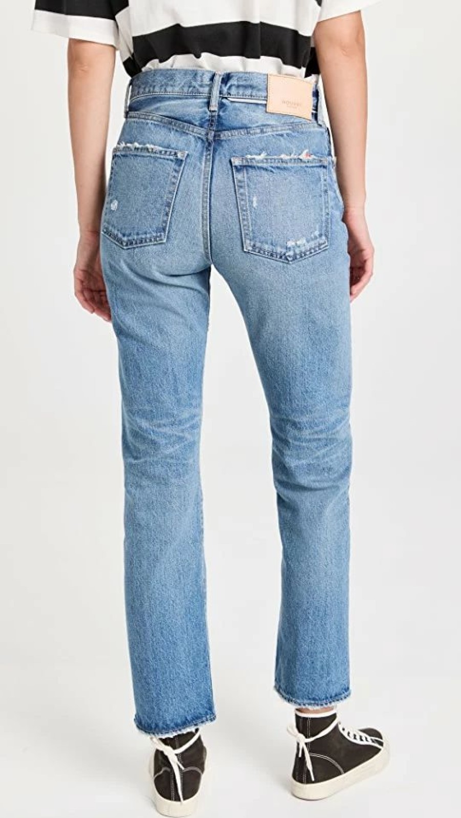 Distressed Jeans * | Brand New Moussy Vintage Mv Loews Straight Jeans Blue