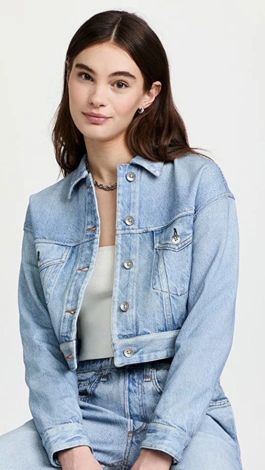 Jean Jackets * | New Rag & Bone Cropped Miramar Trucker Jacket Tulip