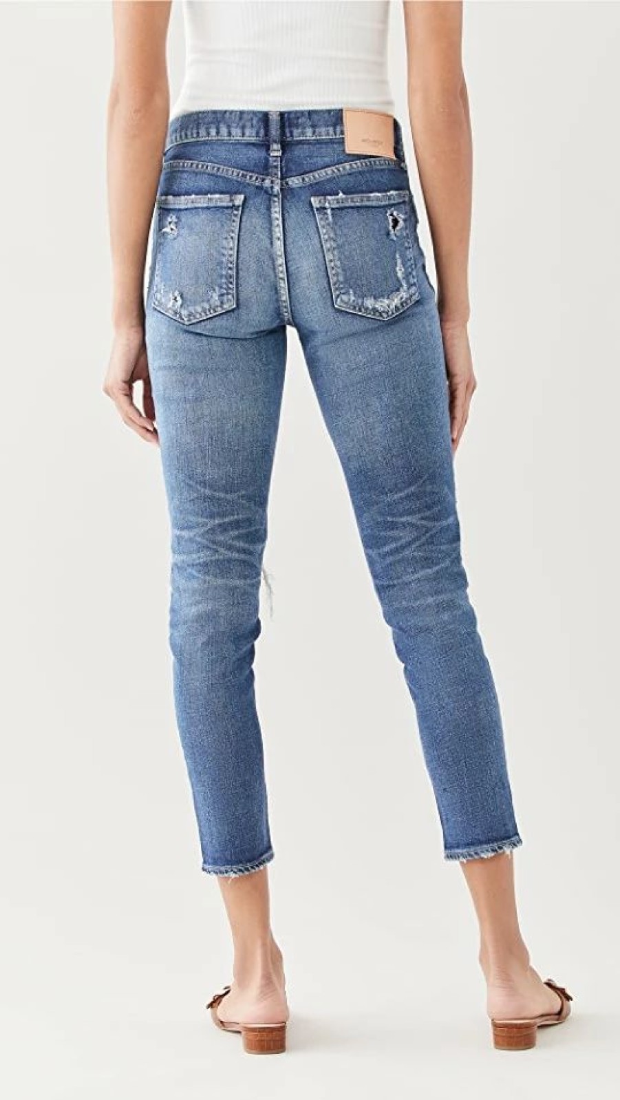 Distressed Jeans * | Budget Moussy Vintage Mv Lenwood Skinny Blue Jeans