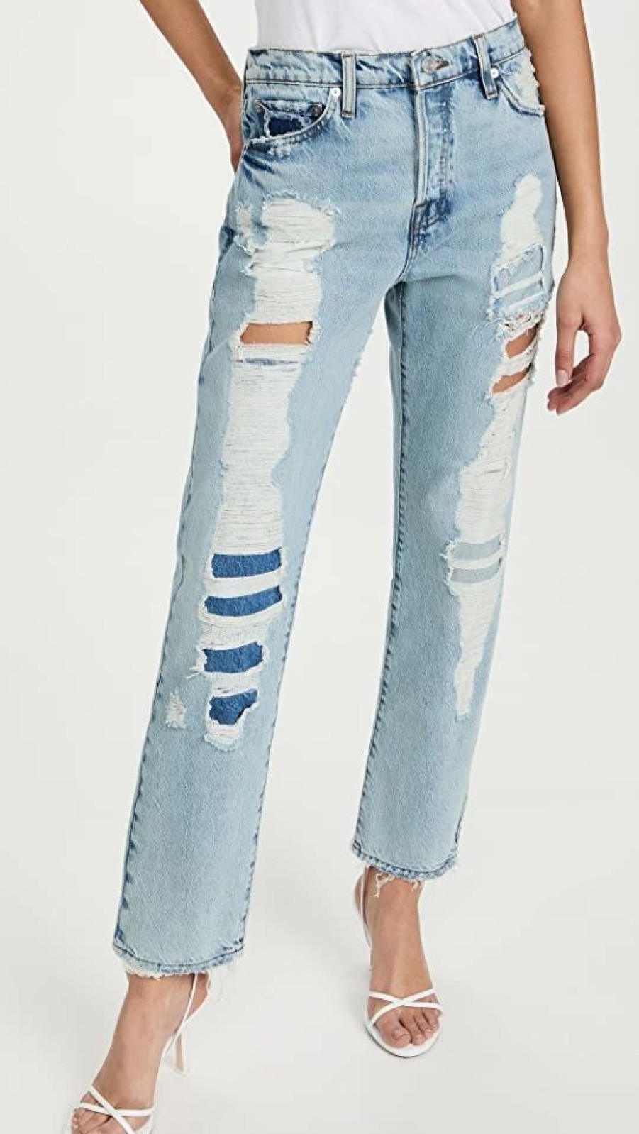 Distressed Jeans * | Deals Frame Le Slouch Jeans Drenched