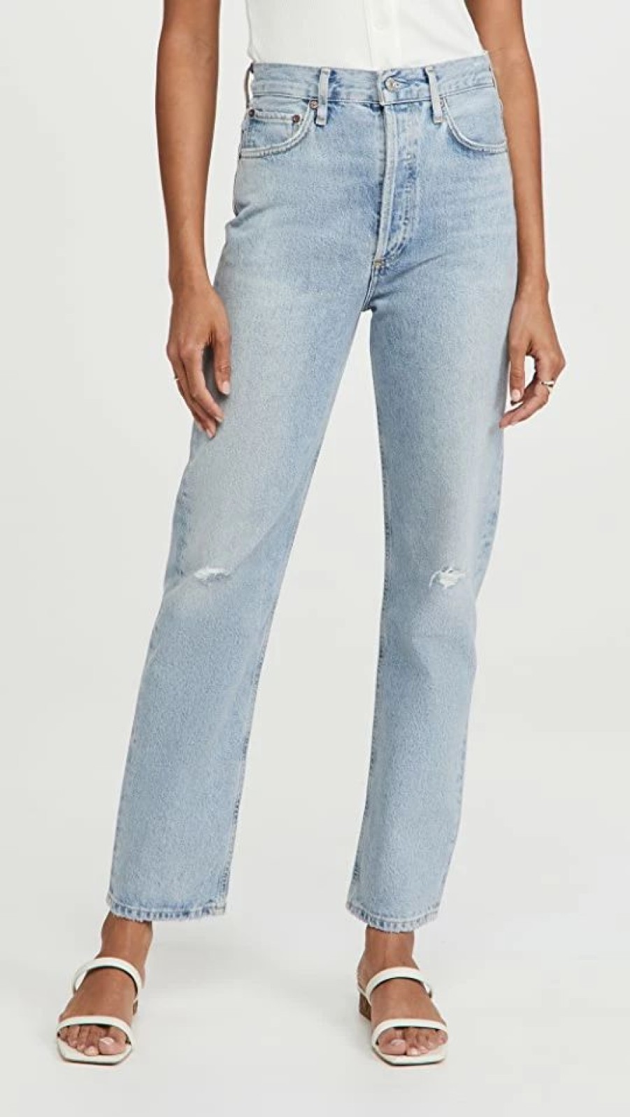 Distressed Jeans * | New Agolde 90'S Pinch Waist High Rise Straight Jeans Flashback