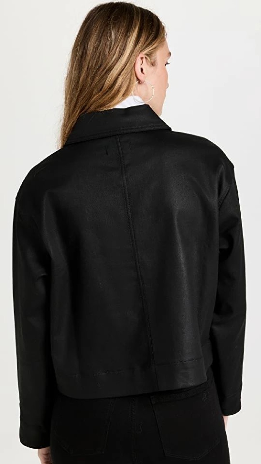 Jean Jackets * | Brand New Dl1961 Tilda Shirt Jacket Black Coated (Ultimate Knit Co