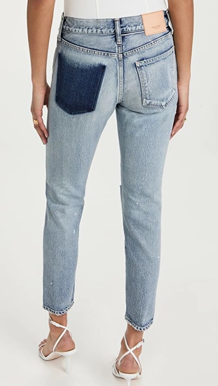 Distressed Jeans * | Best Sale Moussy Vintage Mv Maverick Tapered-Mid Jeans Light Blue