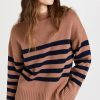 Turtle & Mock Necks * | Top 10 Kule The Lucca Sweater Vicuna/Navy