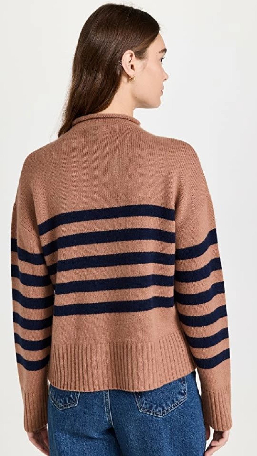 Turtle & Mock Necks * | Top 10 Kule The Lucca Sweater Vicuna/Navy