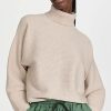 Turtle & Mock Necks * | Buy Good American Wide Rib Crop Pullover Oatmeal Heather001