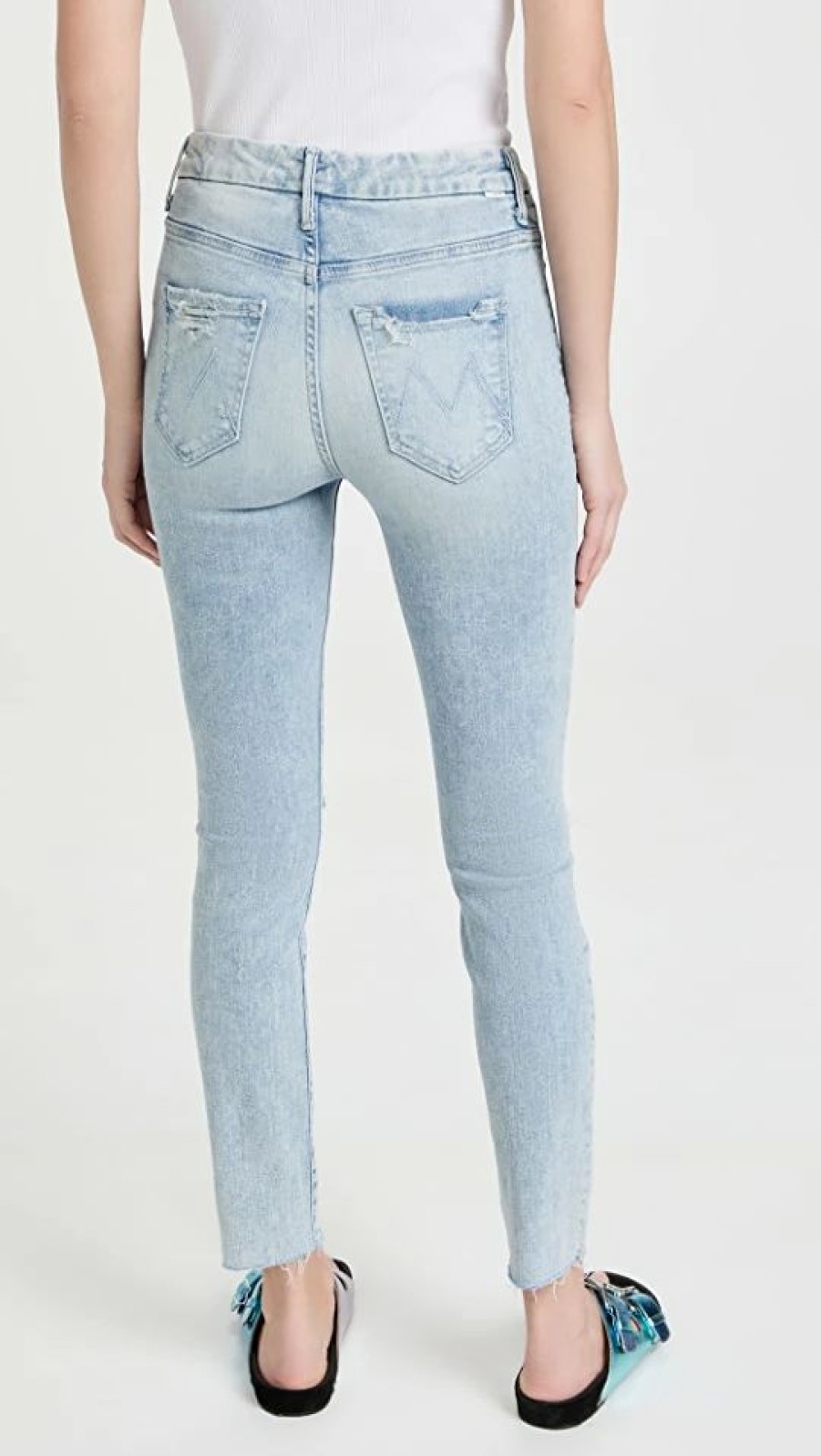 Distressed Jeans * | Promo Mother The Pixie Ankle Fray Jeans Action Shot