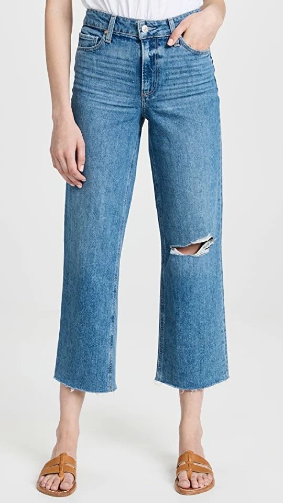 Distressed Jeans * | Cheapest Paige Nellie Deconstructed Jeans With Raw Hem Dandelion Destructed