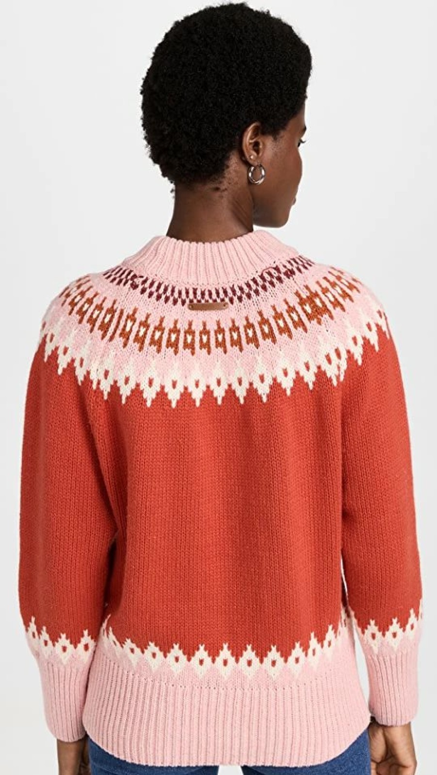 Turtle & Mock Necks * | Cheapest Birds Of Paradis Kimi Oversized Fair Isle Sweater Amaranth