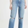 Distressed Jeans * | New Le Jean Hr Sabine Straight Jeans High Tide Wash