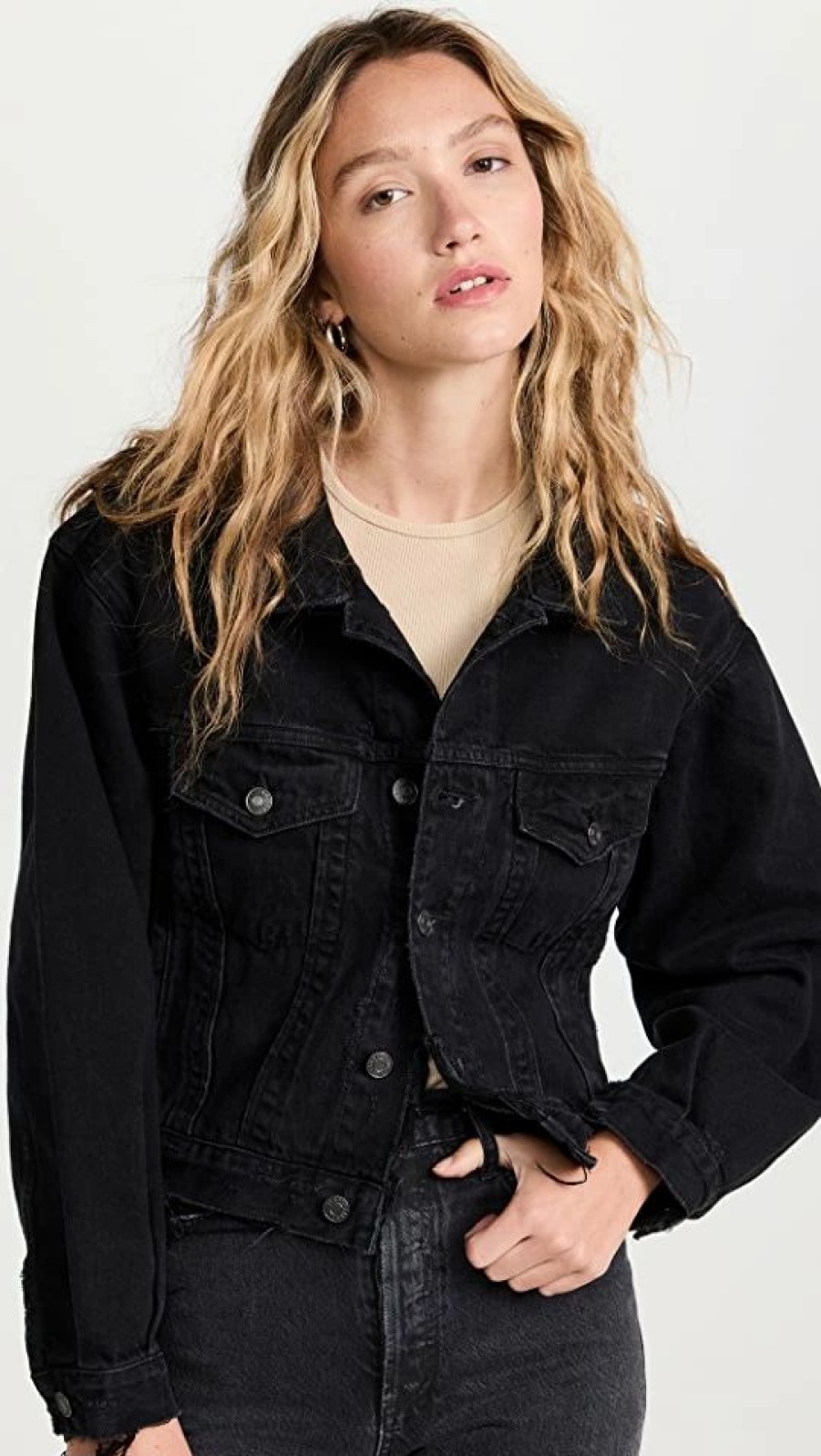 Jean Jackets * | Budget Agolde Shrunken Charli Jacket Jagged