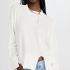 Turtle & Mock Necks * | Deals Lna Kasen Waffle Mock Neck Ivory