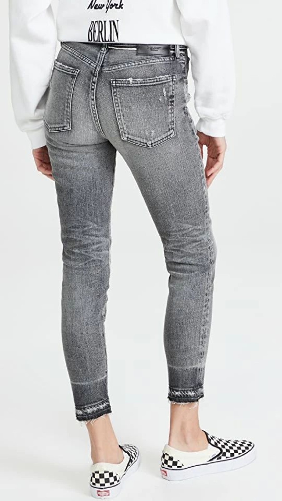 Distressed Jeans * | Best Reviews Of Moussy Vintage Mv Cadet Skinny Jeans L/Blk