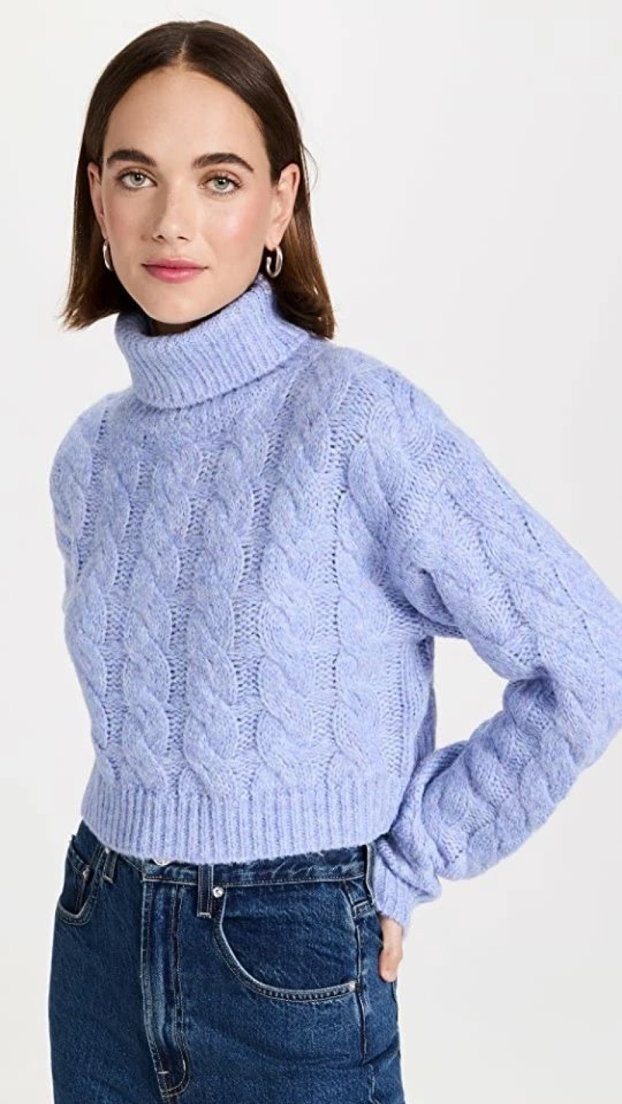 Turtle & Mock Necks * | Promo Atoir The Harper Knit Sweater Tide Blue