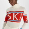 Turtle & Mock Necks * | Wholesale Perfect Moment Schild Sweater Snow White/Burnt Orange