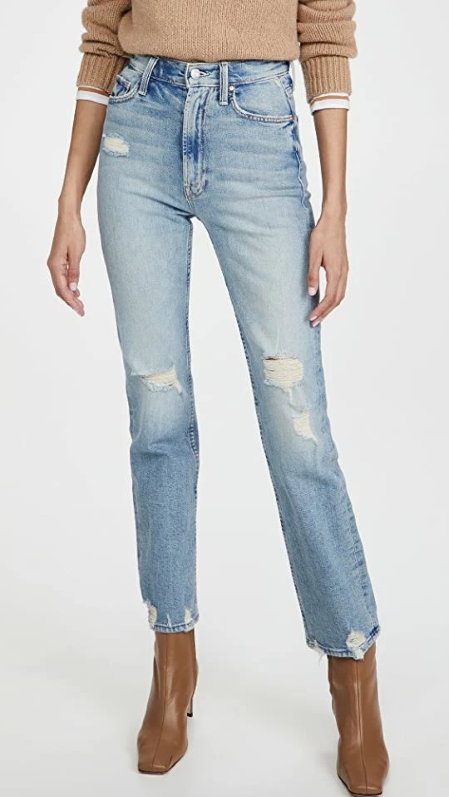 Distressed Jeans * | Flash Sale Mother High Waisted Rider Skimp The Confession