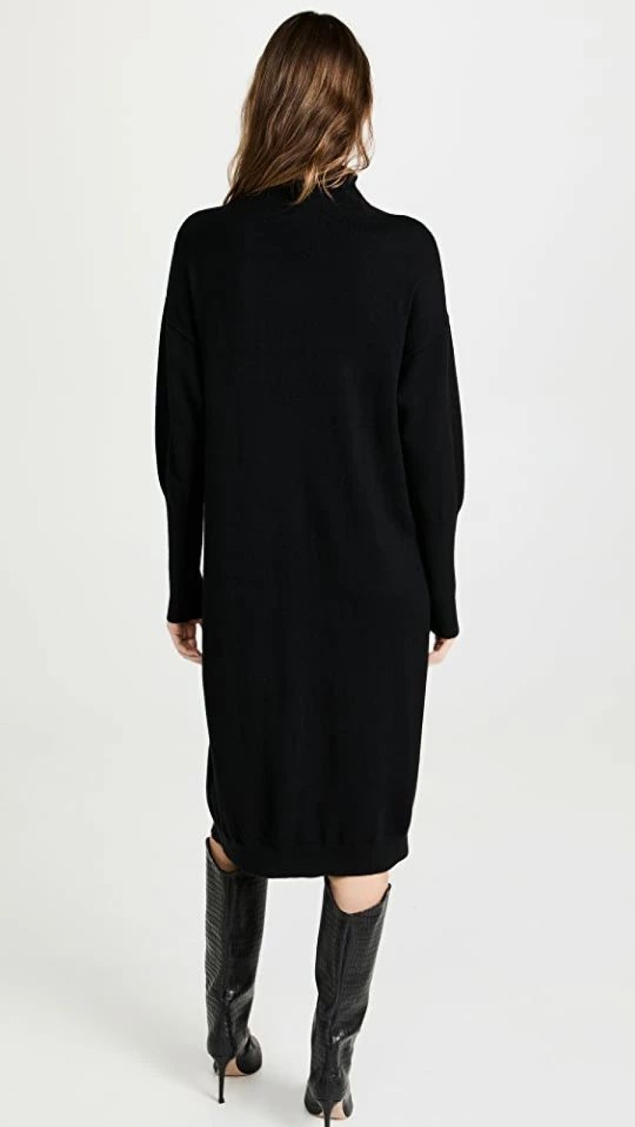 Turtle & Mock Necks * | Deals Line & Dot Beverly Sweater Dress Black