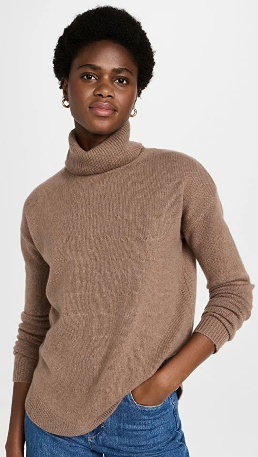 Turtle & Mock Necks * | Budget Splendid Anja Cashmere Turtleneck Chestnut