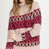 Turtle & Mock Necks * | Flash Sale Faherty Frost Fair Isle Turtleneck Festive Pop