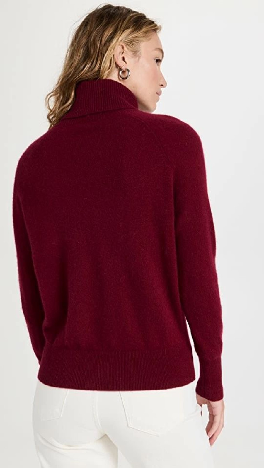 Turtle & Mock Necks * | Brand New White + Warren Cashmere Essential Turtleneck Rosewood