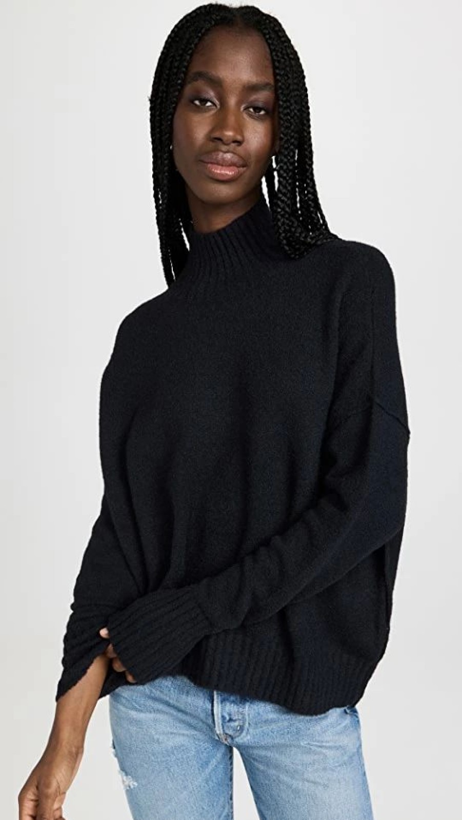 Turtle & Mock Necks * | Hot Sale Free People Vancouver Turtleneck Black