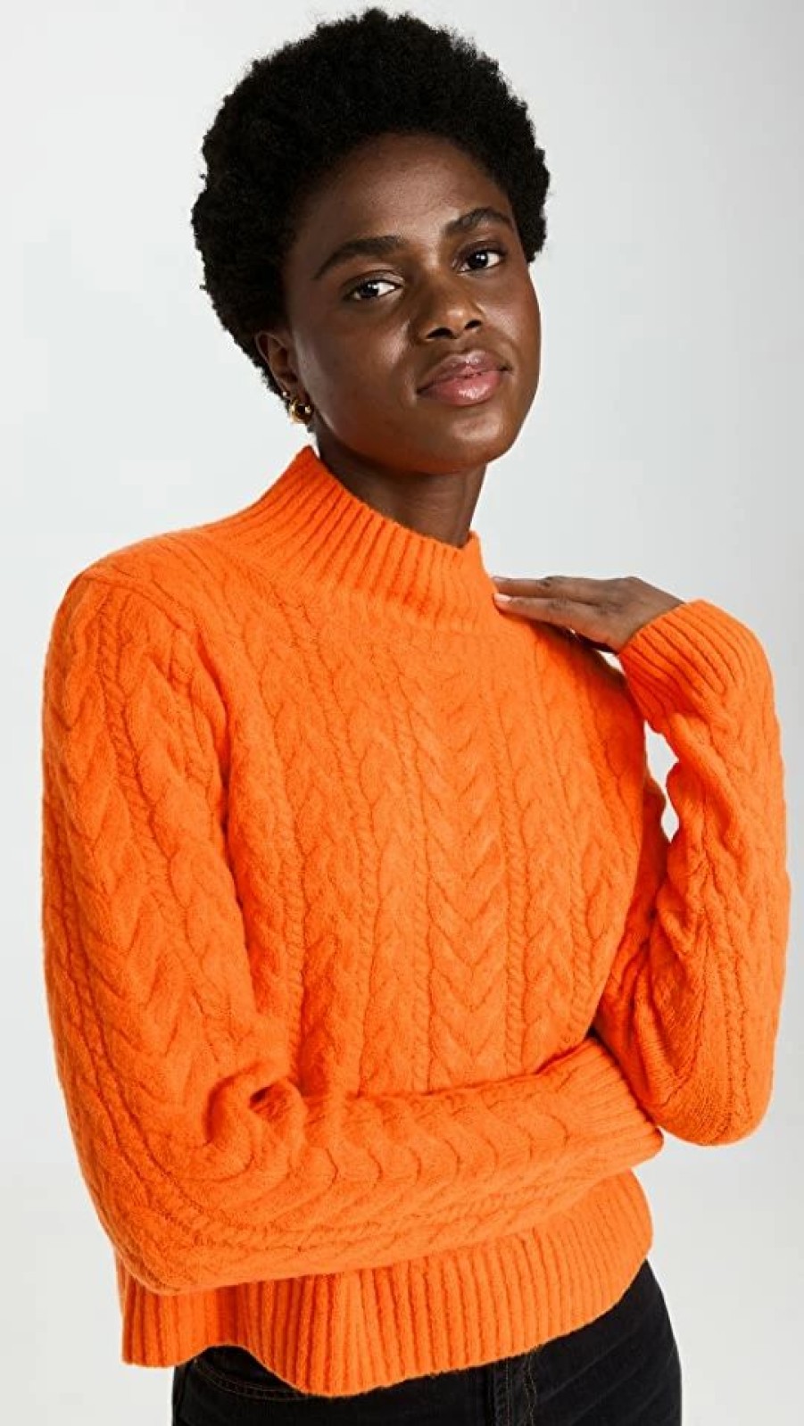 Turtle & Mock Necks * | Best Sale 525 Rhia Cable Sweater Oriole