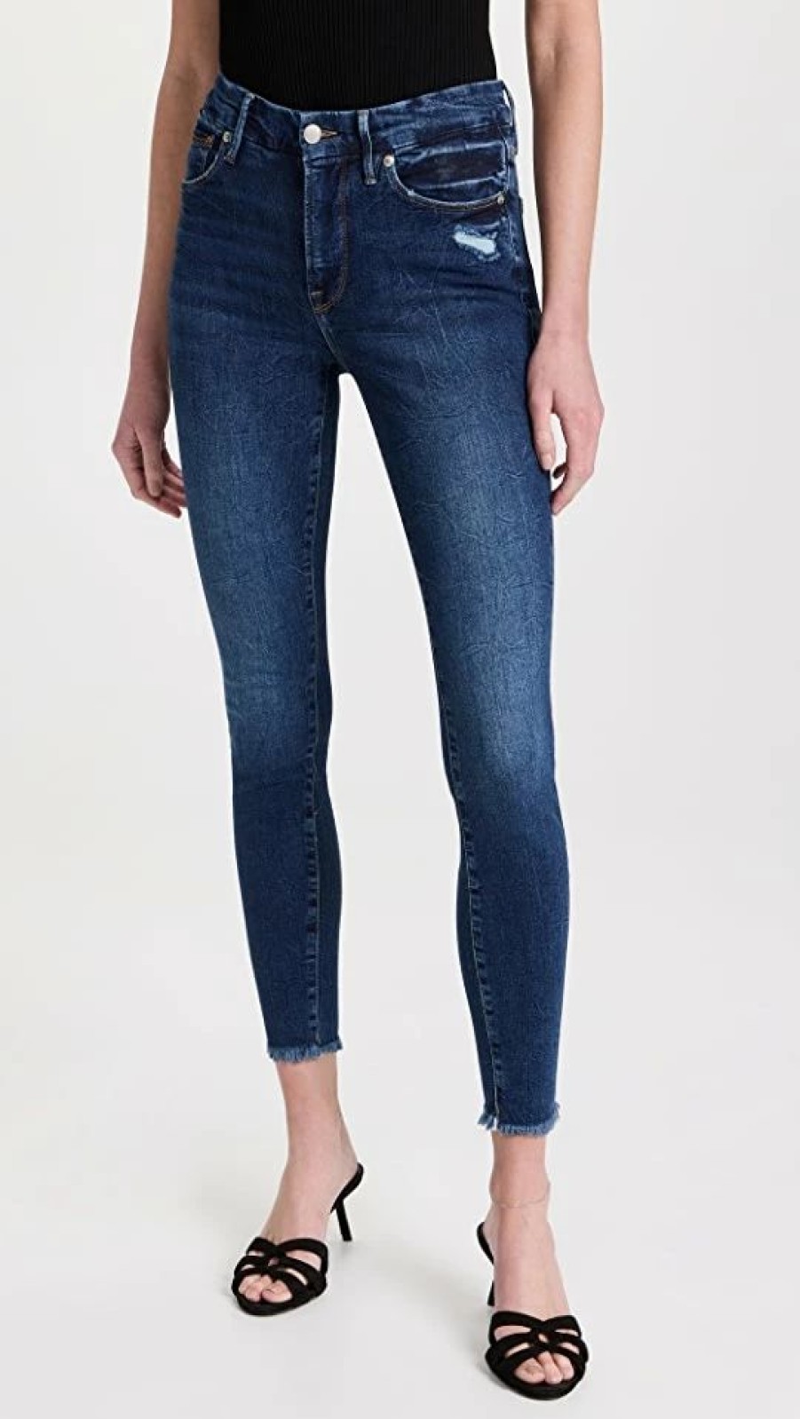 Distressed Jeans * | Discount Good American Good Legs Raw Hem Jeans Indigo236