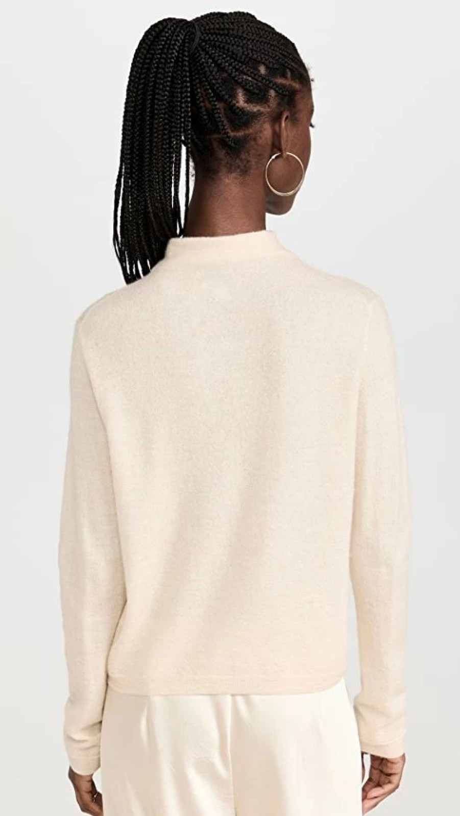 Turtle & Mock Necks * | Promo Vince Mock Neck Boiled Cashmere Sweater Ecru