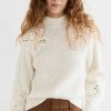 Turtle & Mock Necks * | Top 10 Vince Crochet Shell Sweater Off White