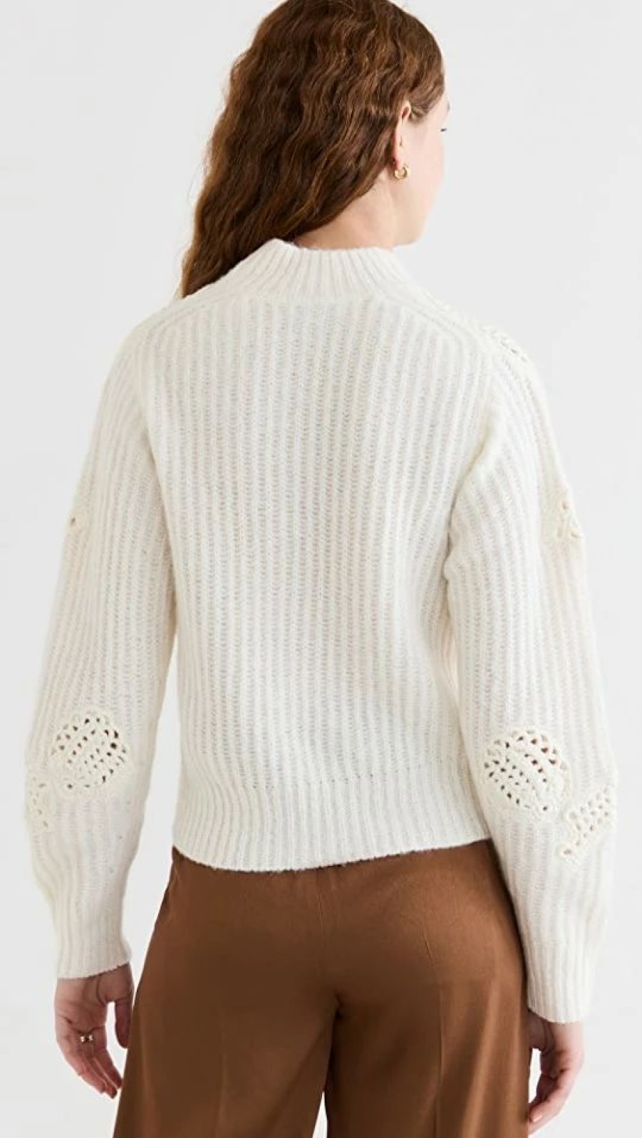 Turtle & Mock Necks * | Top 10 Vince Crochet Shell Sweater Off White