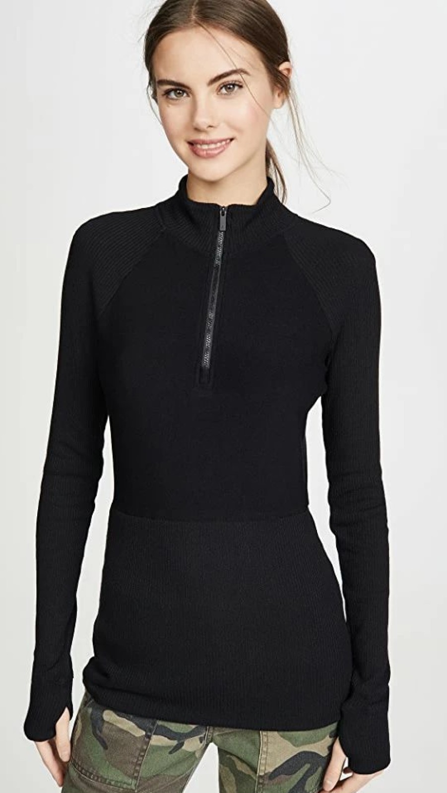 Turtle & Mock Necks * | Deals Alala Rise Quarter Zip Sweater Black