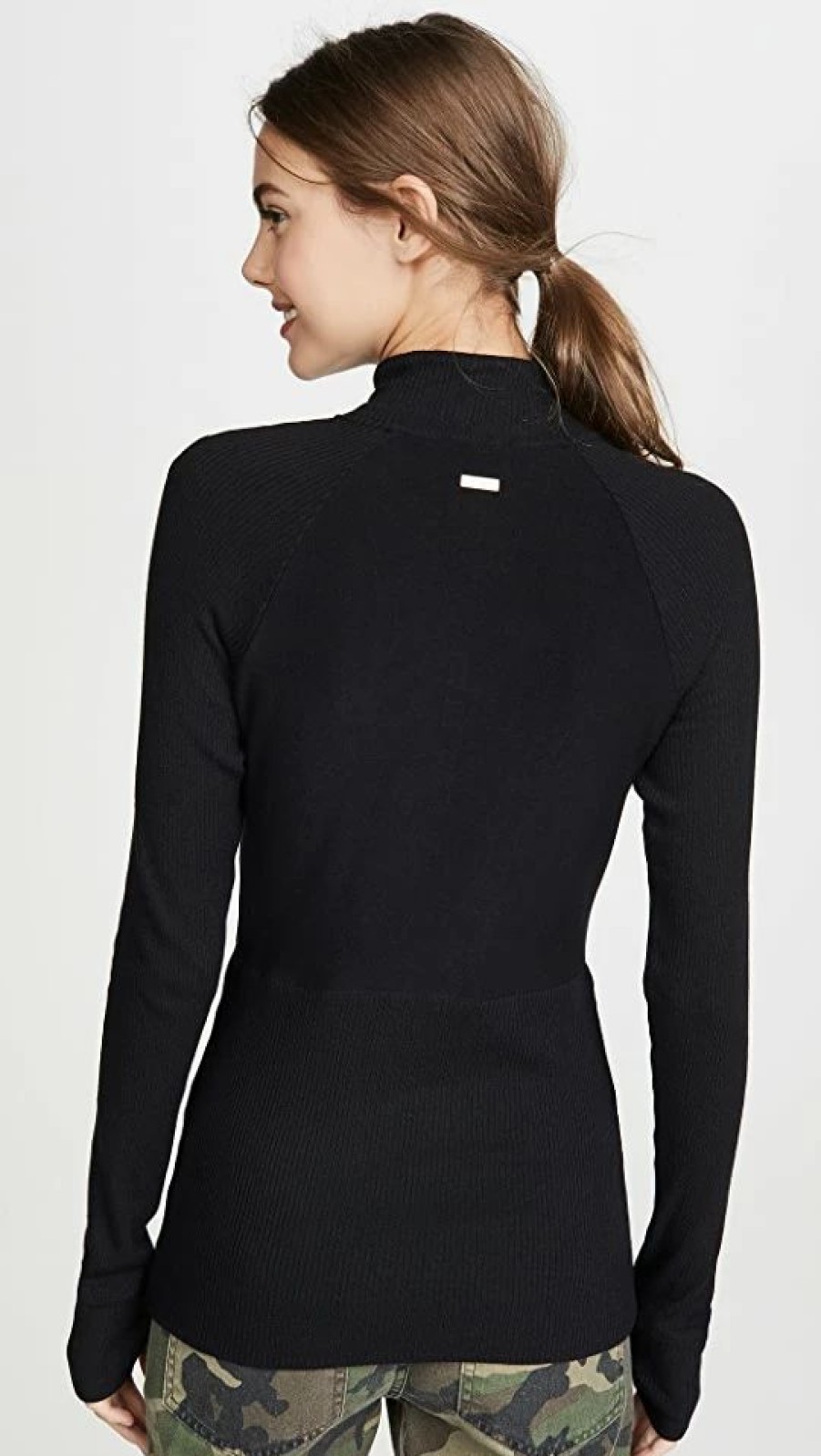 Turtle & Mock Necks * | Deals Alala Rise Quarter Zip Sweater Black