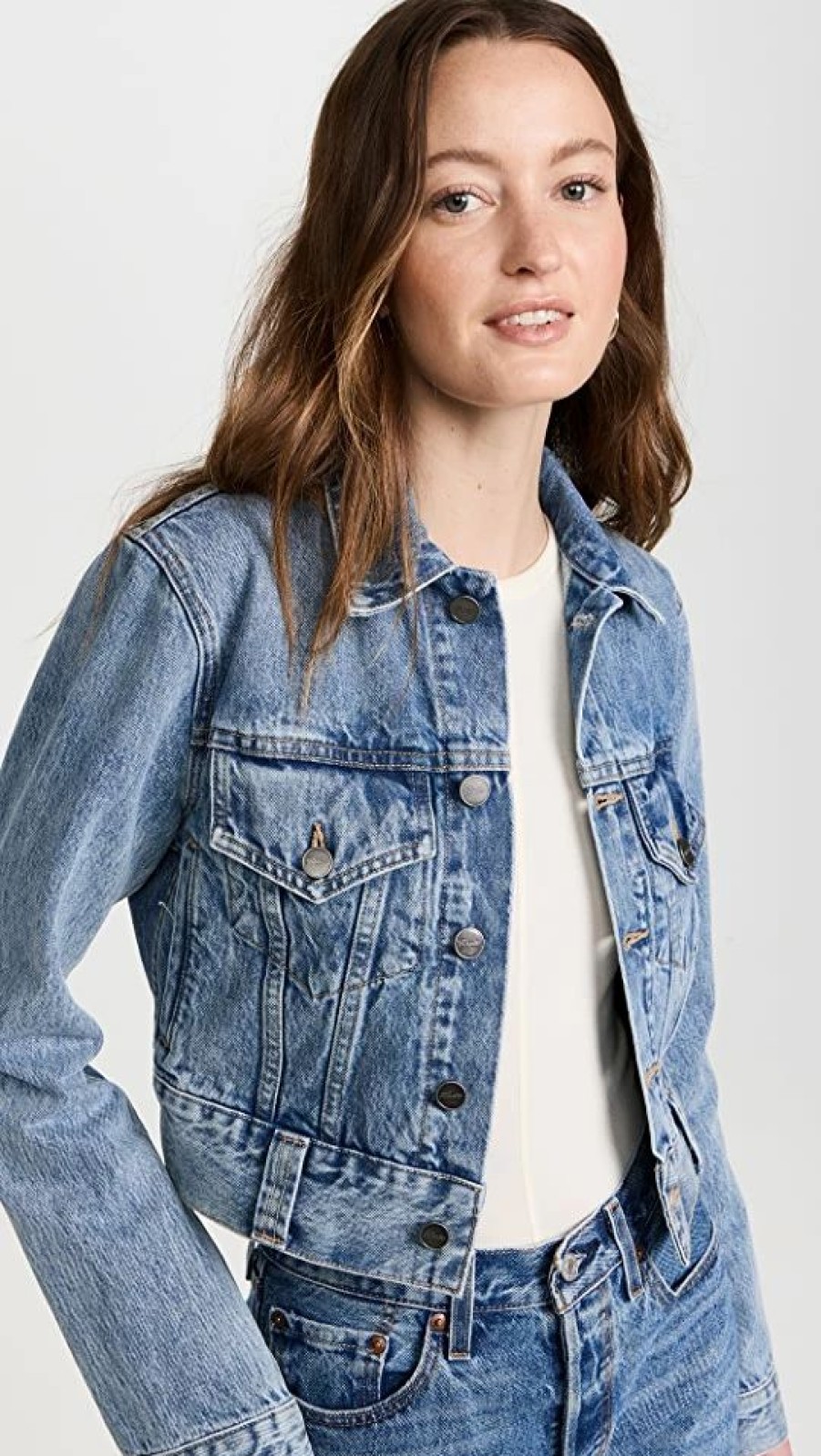 Jean Jackets * | Outlet Khaite Rizzo Denim Jacket Bryce