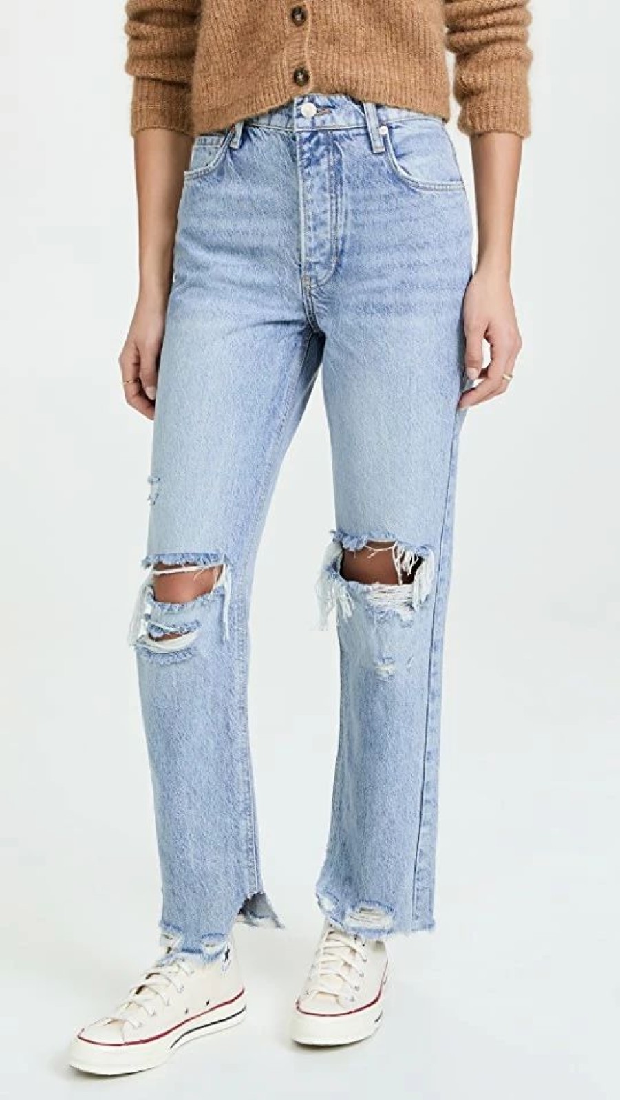 Distressed Jeans * | Wholesale Free People Tapered Baggy Boyfriend Jeans Mid Century Blue