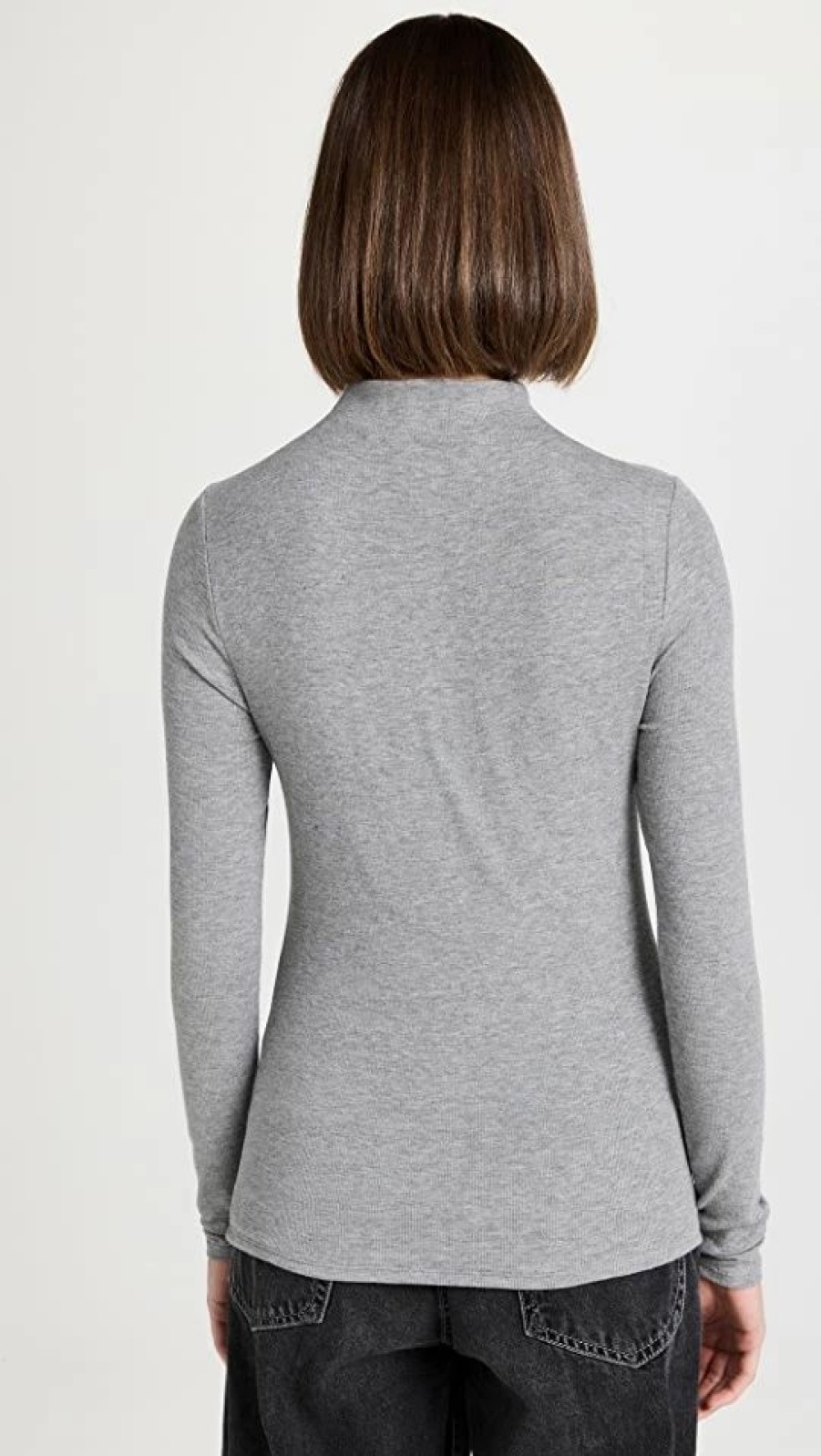 Turtle & Mock Necks * | Brand New Veronica Beard Jean Theresa Turtleneck Heather Grey