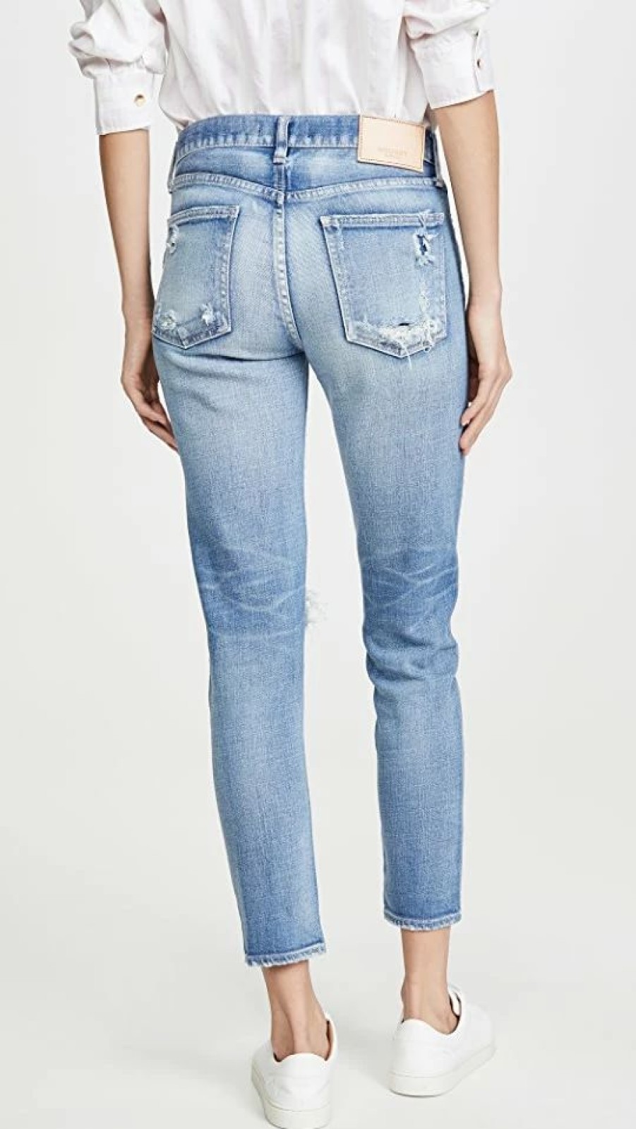 Distressed Jeans * | Hot Sale Moussy Vintage Lenwood Skinny Jeans Light Blue