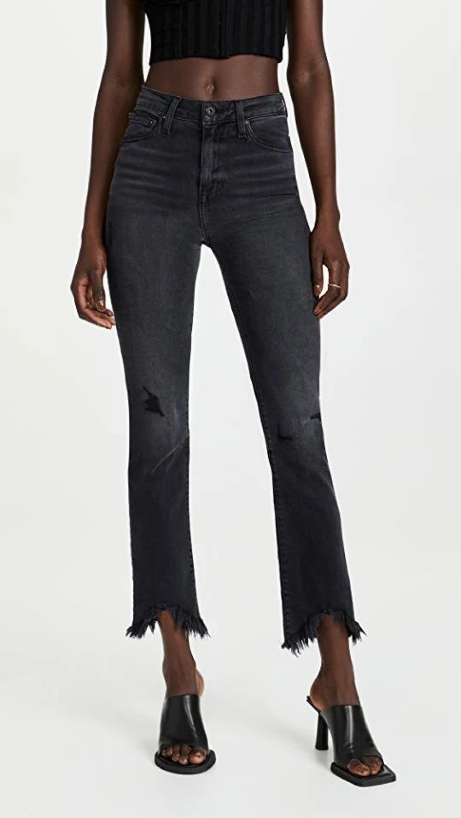 Distressed Jeans * | Best Pirce Jonathan Simkhai Standard River High Rise Straight Jeans Vintage Noir